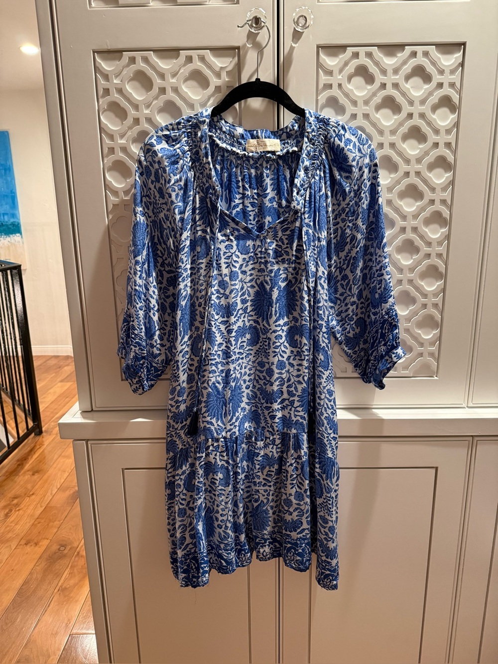 Natalie Martin Blue Floral Tiered Women’s Dress